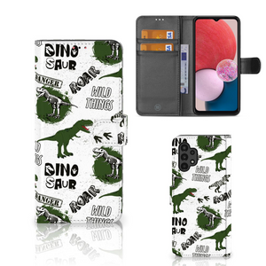 Telefoonhoesje met Pasjes voor Samsung Galaxy A13 (4G) Dinosaurus