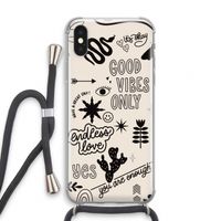 Good vibes: iPhone X Transparant Hoesje met koord