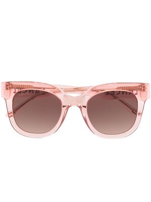Lancel lunettes de soleil teintées à logo imprimé - Rose