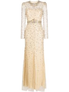 Jenny Packham robe longue Aura à sequins - Marron