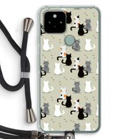 Katten: Pixel 5 Transparant Hoesje met koord