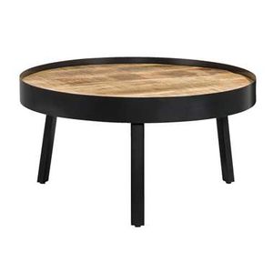 Salontafel Jacco - naturel/zwart - 38xØ74 cm - Leen Bakker