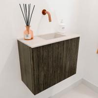Toiletmeubel Mondiaz Joya Dlux | 50 cm | Meubelkleur Shadow | Faye wastafel Meli Wasbak Rechts | Zonder kraangat(en)