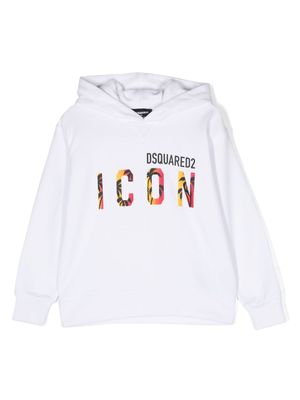 DSQUARED2 KIDS hoodie à logo Icon imprimé - Blanc