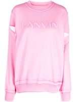 Lanvin embroidered-logo crew-neck sweatshirt - PINK