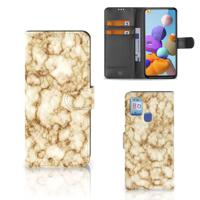 Samsung Galaxy A21s | Bookcase | Marmer Goud