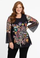 Yoek Tunic flare LINDA | Zwart | Maat 58/60 Yoek Tunic flare LINDA | Zwart | Maat 58/60