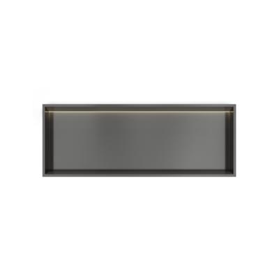 Hotbath &MORE Inbouwbox of inbouwnis - 30x80x10 - with LED IP44 - Geborsteld gunmetal PVD BOX080LBGP