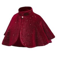 Kinderen Voor meisjes Cape Effen Kleur Actief Pailletten Formeel jas bovenkleding 2-9 jaar Lente Rode Wijn Lightinthebox