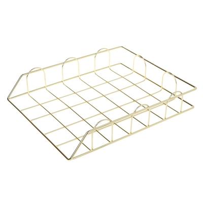 Vouwen smeedijzeren brief tijdschrift krant houder opslag rek bestand lade Office Bureau Organizer Supplies (goud)