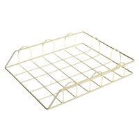 Vouwen smeedijzeren brief tijdschrift krant houder opslag rek bestand lade Office Bureau Organizer Supplies (goud)