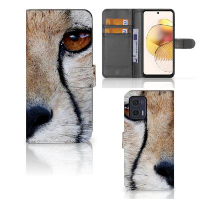Motorola Moto G73 | Telefoonhoesje | Met pasjeshouder | Cheetah