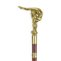 A BRONZE-HANDLED WALKING STICK