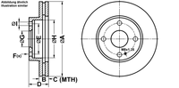 Remschijf ATE, Remschijftype: Geventileerd: , u.a. für Mazda