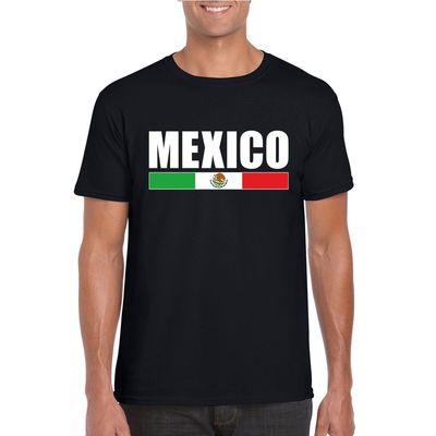 Zwart Mexico supporter t-shirt voor heren