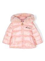 Moschino Kids veste matelassée à logo brodé - Rose - thumbnail