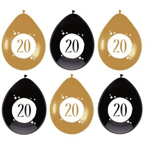 Haza Ballonnen - 20 jaar - leeftijd verjaardag - 6x stuks - 30 cm - versiering - feestartikelen