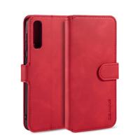 Voor Galaxy A30s/A50s DG. MING retro olie kant horizontale flip case met houder & kaartsleuven & portemonnee (rood)