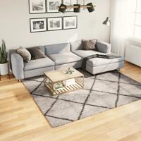 VidaXL Vloerkleed pamplona shaggy hoogpolig 240x240 cm beige antraciet