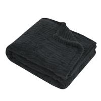Stof Textiles Plaid/bankdeken/bedsprei Columbia - antraciet - 180 x 220 cm - 2 persoons Stof Textiles Plaid/bankdeken/bedsprei Columbia - antraciet - 180 x 220 cm - 2 persoons