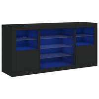 vidaXL Dressoir met LED-verlichting 142,5x37x67 cm zwart