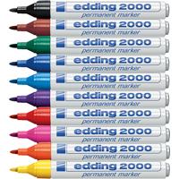Edding Markers, afm 2000, lijndikte 1,5-3 mm, diverse kleuren, 10 stuk/ 1 doos