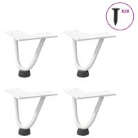Haarnadelpoten voor Salontafel 4 st 10 cm massief staal wit