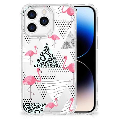 iPhone 14 Pro Case Anti-shock Flamingo Triangle iPhone 14 Pro Case Anti-shock Flamingo Triangle
