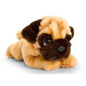 Keel Toys pluche bruine Mopshond honden knuffel 25 cm   -