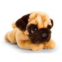 Keel Toys pluche bruine Mopshond honden knuffel 25 cm   - - thumbnail