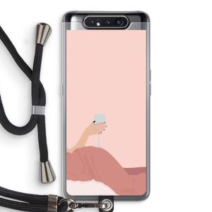 Wine: Samsung Galaxy A80 Transparant Hoesje met koord