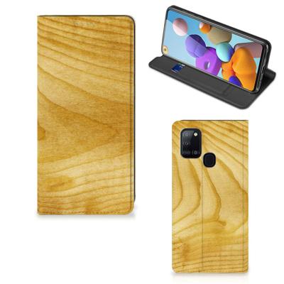Samsung Galaxy A21s Book | Wallet Case | Licht Hout
