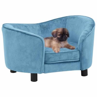 Hondenbank 69x49x40 cm pluche turquoise