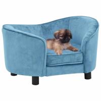 Hondenbank 69x49x40 cm pluche turquoise