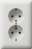 Gira 2-voudige wandcontactdoos met randaarde voor UK40 en H140 inbouwdoos