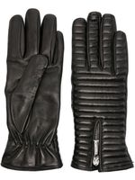 Moorer gants matelassés en cuir - Noir