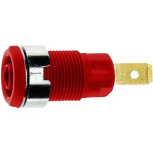 Stäubli SLB 4-F6,3 Veiligheids-labconnector, female Bus, inbouw verticaal Stift-Ø: 4 mm Rood 1 stuk(s)