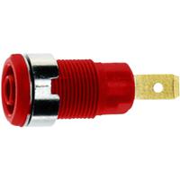 Stäubli SLB 4-F6,3 Veiligheids-labconnector, female Bus, inbouw verticaal Stift-Ø: 4 mm Rood 1 stuk(s)