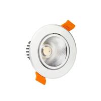Inbouwspot rond wit 7W COB LED downlight zilver verstelbaar warm wit 3000k
