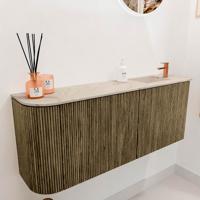Toiletmeubel Mondiaz Joya Dlux | 101.6 cm | Meubelkleur Dusk | Faye wastafel Frappe Wasbak Rechts | 1 kraangat