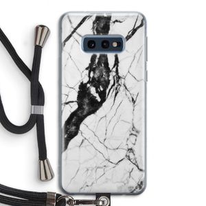 Witte marmer 2: Samsung Galaxy S10e Transparant Hoesje met koord