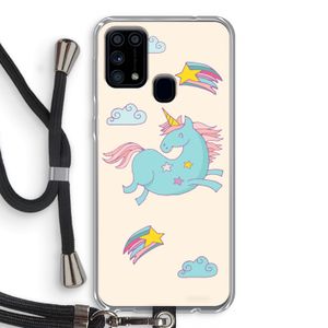 Vliegende eenhoorn: Samsung Galaxy M31 Transparant Hoesje met koord