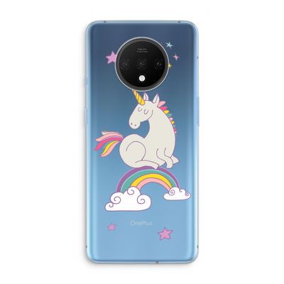 Regenboog eenhoorn: OnePlus 7T Transparant Hoesje