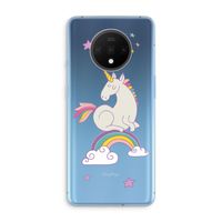 Regenboog eenhoorn: OnePlus 7T Transparant Hoesje