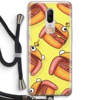 Hamburger: OnePlus 6 Transparant Hoesje met koord