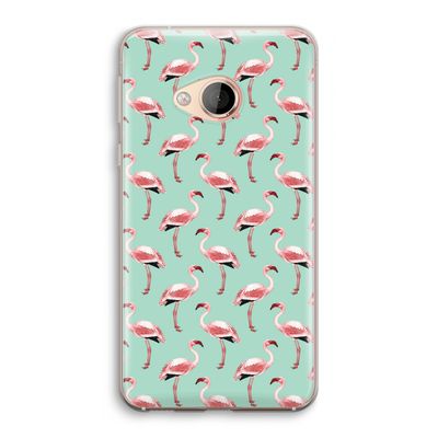 Flamingoprint groen: HTC U Play Transparant Hoesje