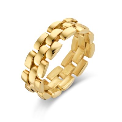 Ring Schakelmotief geelgoud 6 mm