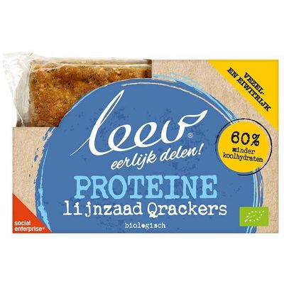Leev Low carb qrackers proteine & lijnzaad bio (100 gr)