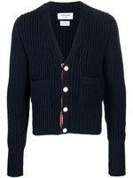 Thom Browne cardigan en cachemire à poches plaquées - Bleu - thumbnail