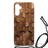Stevig Telefoonhoesje voor Samsung Galaxy A14 5G Wooden Cubes
